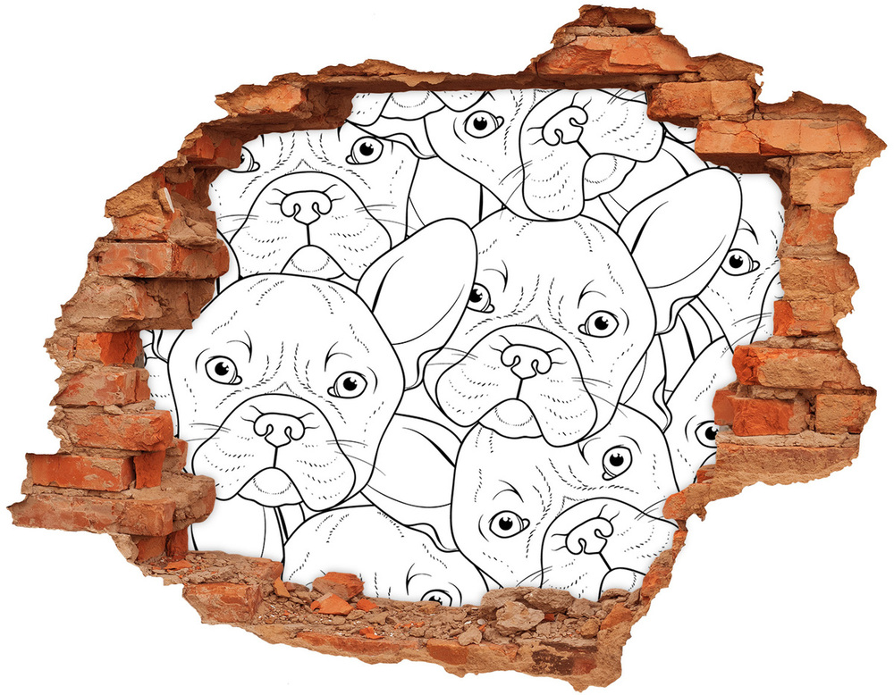 Hole in the wall sticker French Bulldogs