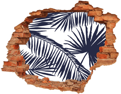 Hole in the wall sticker Palm leaves