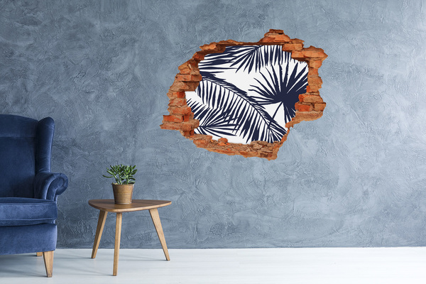 Hole in the wall sticker Palm leaves