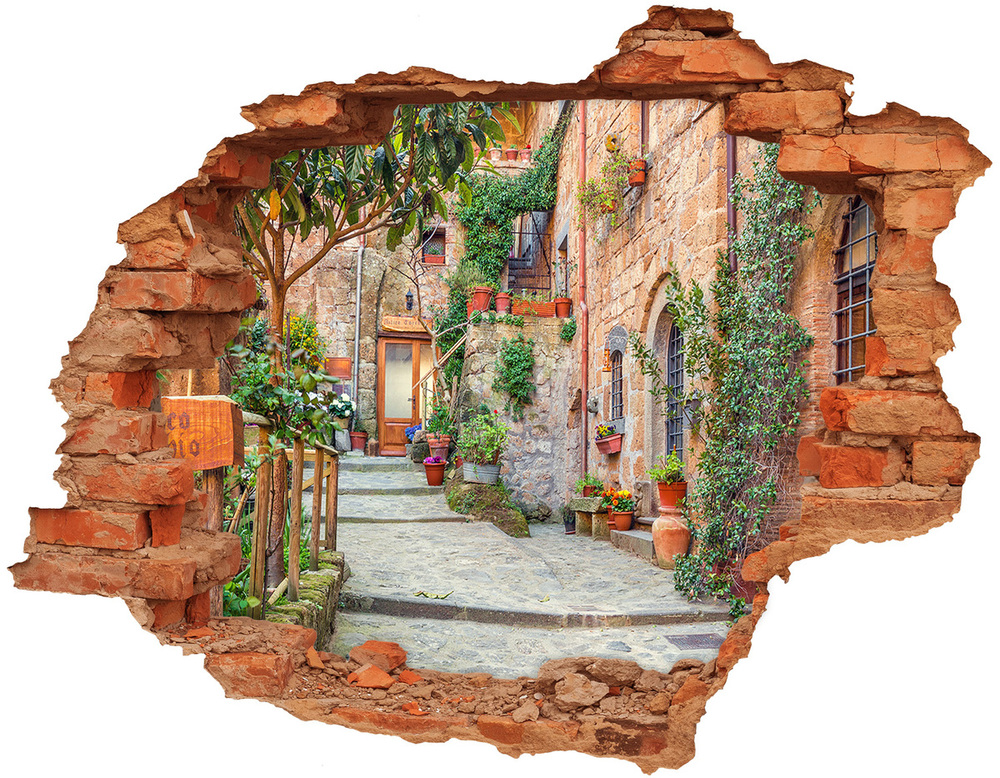 Hole in the wall sticker Italian streets