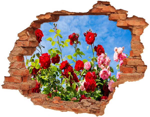 3D wall hole wallpaper Flowers in the sun