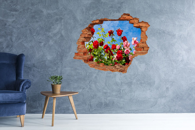 3D wall hole wallpaper Flowers in the sun