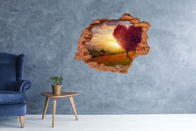 Hole in the wall sticker Tree Field Heart