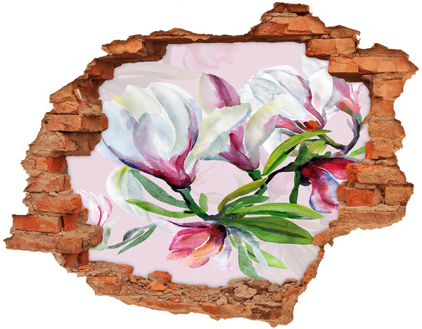 Hole wall sticker A flower paradise behind the wall
