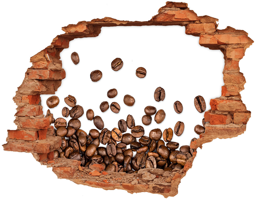 Hole in the wall decal Coffee beans