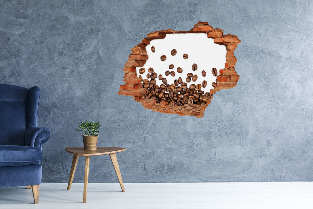 Hole in the wall decal Coffee beans