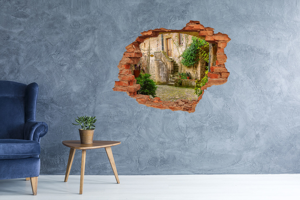 Hole wall sticker Italian streets