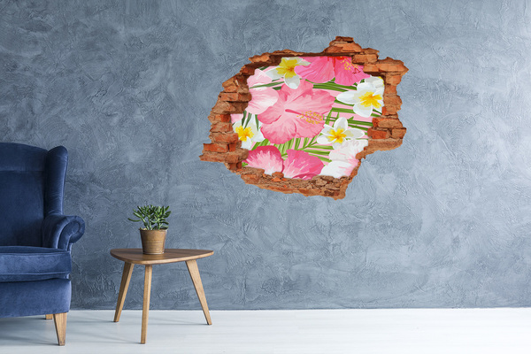 Hole wall sticker A flower paradise behind the wall