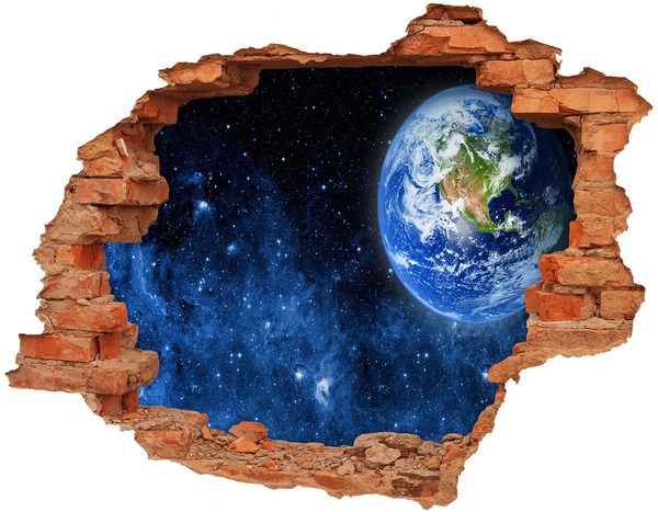 3D wall hole Globe