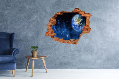 3D wall hole Globe