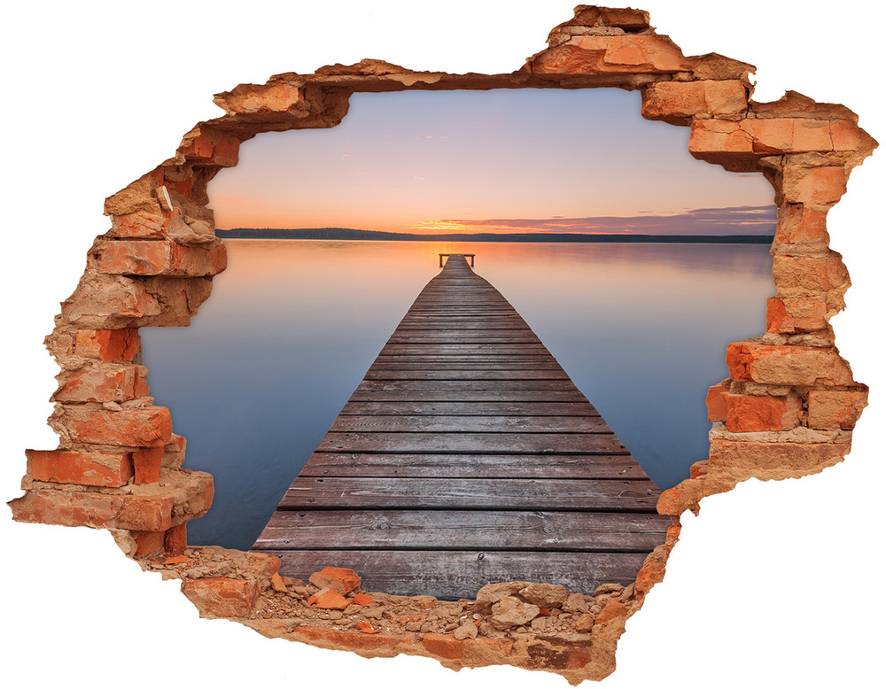 Hole wall sticker Wooden pier