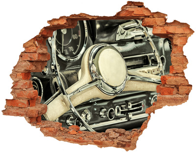3D wall hole The stylish cockpit of a classic car
