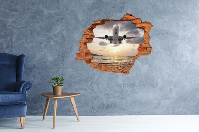 Hole in the wall sticker Aircraft by the sea