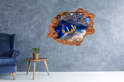 Hole wall sticker The underwater world of the coral reef