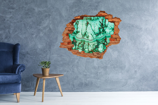 Hole in the wall sticker Malachite texture