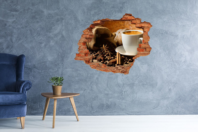 Hole in the wall sticker Coffee and fresh bread