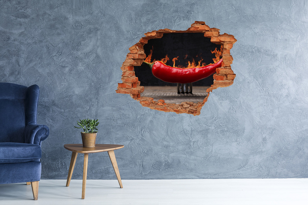 Hole in the wall decal Chilli pepper