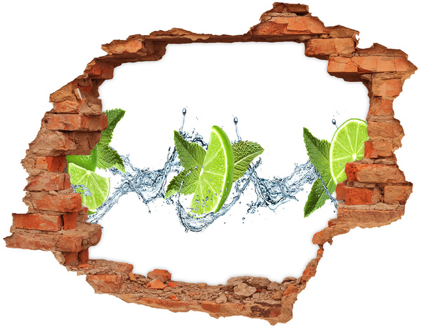 Hole in the wall decal A refreshing cocktail with lime
