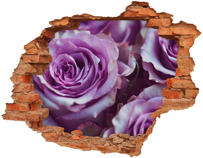 Hole in the wall sticker Roses in concrete