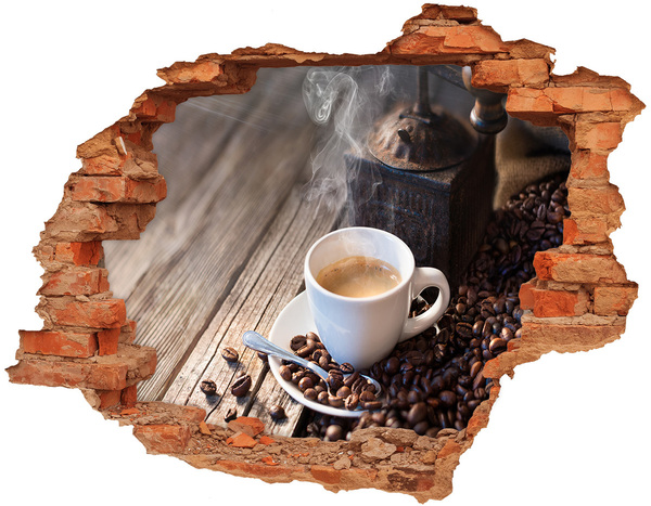 Hole in the wall sticker Morning coffee