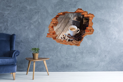 Hole in the wall sticker Morning coffee