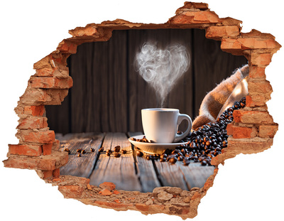 Hole wall sticker Cup of coffee