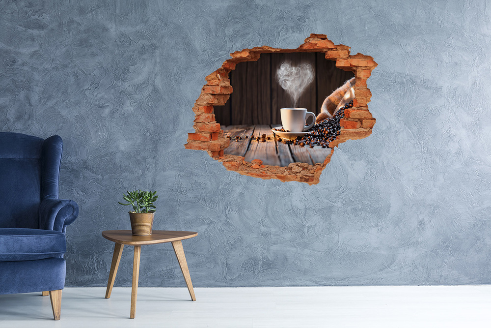 Hole wall sticker Cup of coffee