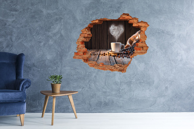 Hole wall sticker Coffee in a cozy cafe