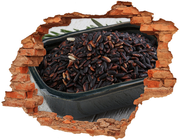 3D wall hole Wild rice in a bowl