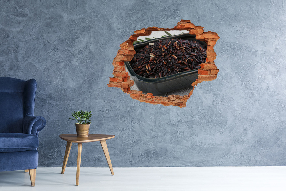 3D wall hole Wild rice in a bowl