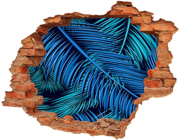 Hole wall sticker Tropical oasis with palm trees