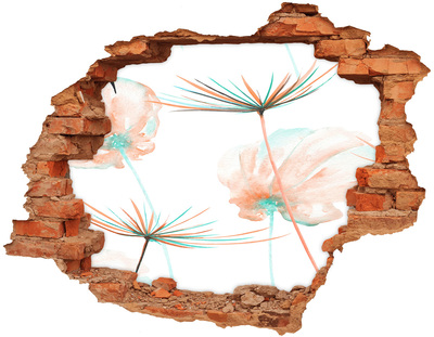 Hole wall sticker Flower landscape through a hole in the wall