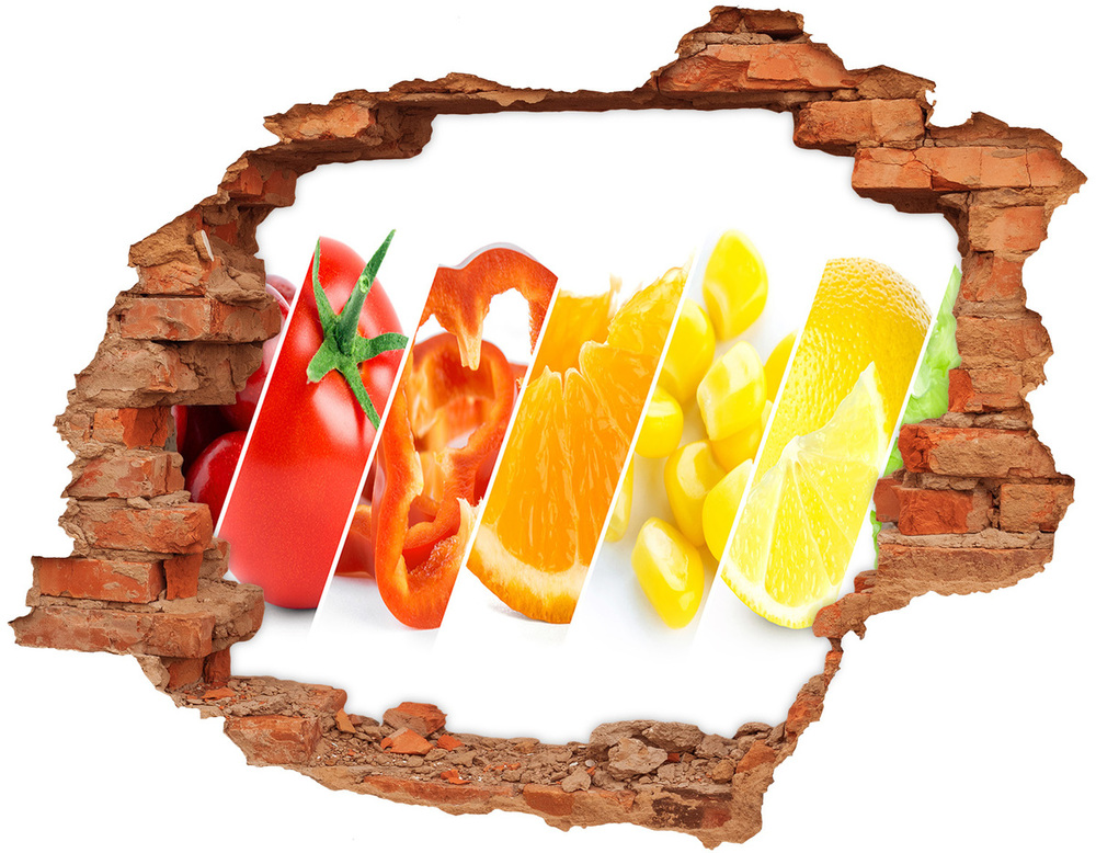 Hole wall sticker Fruits and vegetables