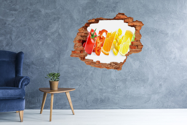 Hole wall sticker Fruit paradise behind the wall