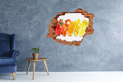 Hole wall sticker Fruit paradise behind the wall