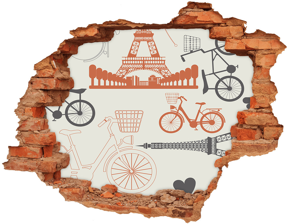 3D wall hole wallpaper Symbols of France