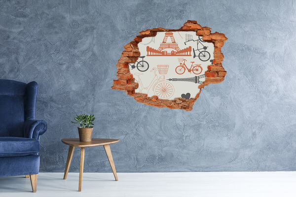 3D wall hole wallpaper Symbols of France