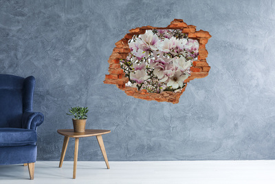 Hole in the wall sticker Magnolia flowers