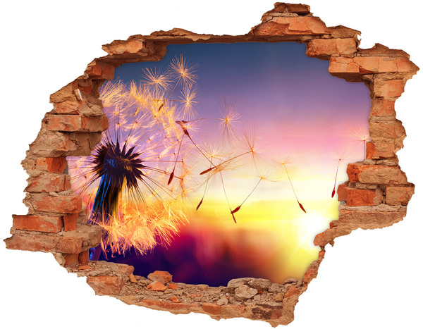 Hole in the wall sticker Flower dreams at sunset