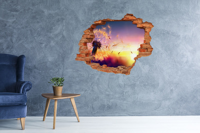 Hole in the wall sticker Flower dreams at sunset