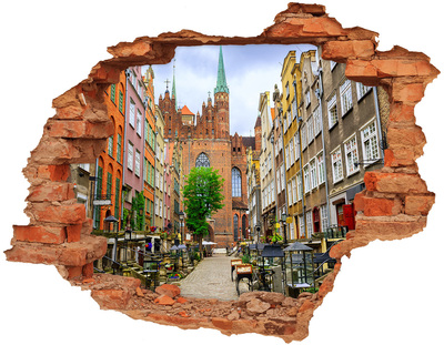 Hole wall sticker View of Gdańsk