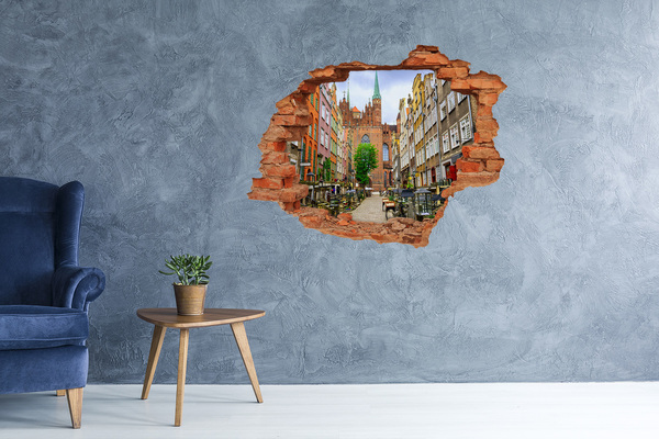 Hole wall sticker View of Gdańsk