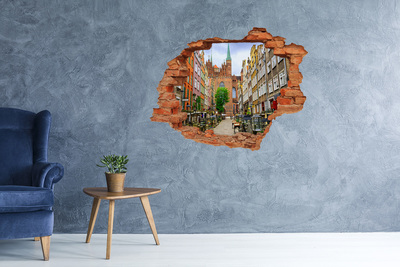 Hole wall sticker View of Gdańsk