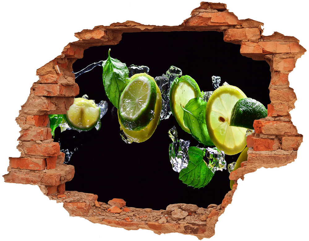 Hole wall sticker Lime and lemon