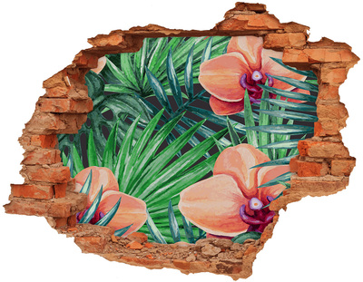 Hole in the wall sticker Orchid