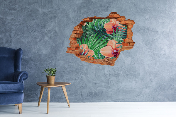 Hole in the wall sticker A floral paradise in the tropics