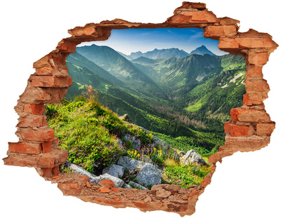Hole in the wall decal Mountain landscape through a hole in the wall