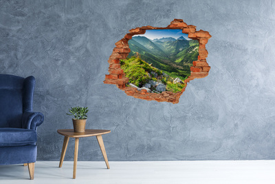 Hole in the wall decal Mountain landscape through a hole in the wall