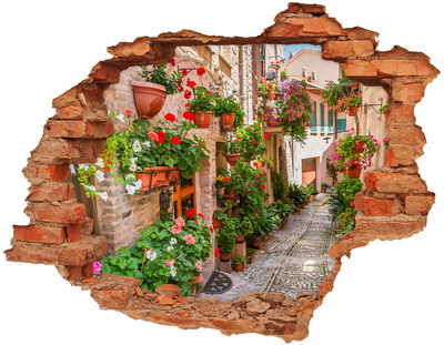 Hole in the wall decal A charming corner with flowers