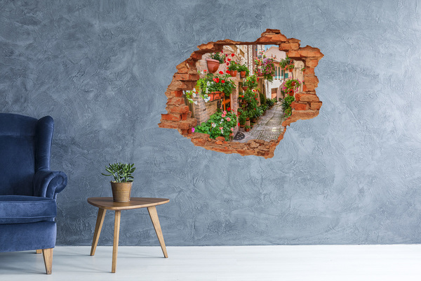 Hole in the wall decal A charming corner with flowers